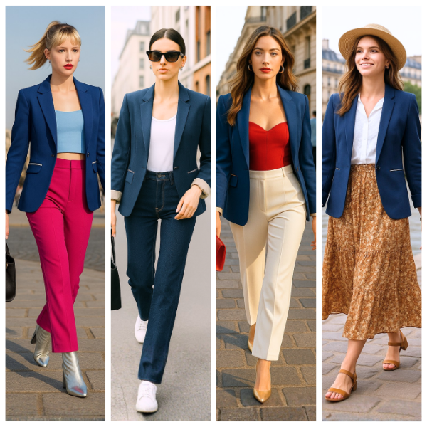 7 Idées de Looks avec le Blazer Bleu Roi