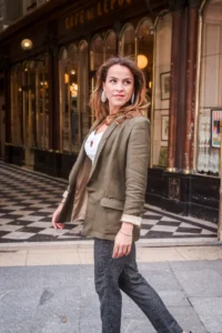 Blazer Sophie d'IDY PARIS vert sauge