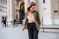 Blazer Sophie d'IDY PARIS vert sauge